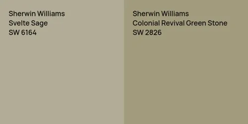 SW 6164 Svelte Sage vs SW 2826 Colonial Revival Green Stone