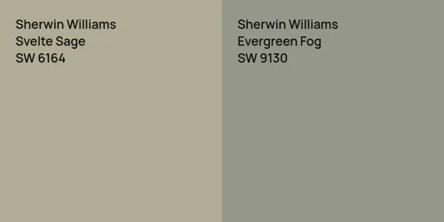 SW 6164 Svelte Sage vs SW 9130 Evergreen Fog