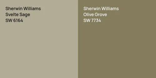 SW 6164 Svelte Sage vs SW 7734 Olive Grove