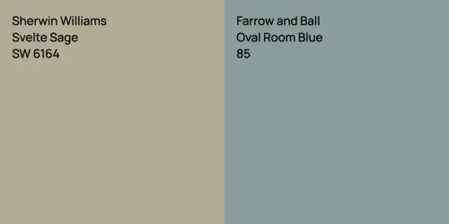 SW 6164 Svelte Sage vs 85 Oval Room Blue