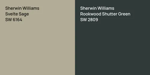 SW 6164 Svelte Sage vs SW 2809 Rookwood Shutter Green