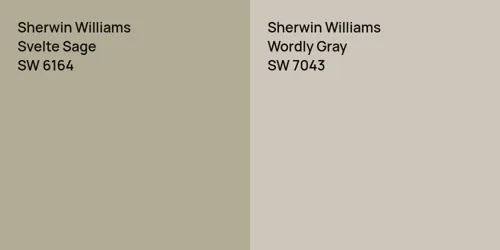 SW 6164 Svelte Sage vs SW 7043 Wordly Gray