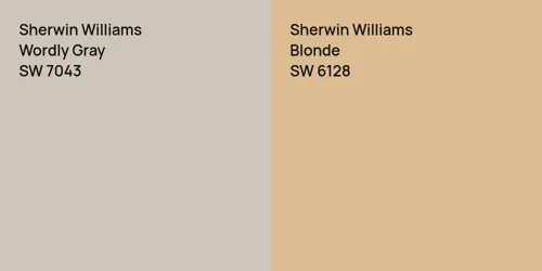 SW 7043 Wordly Gray vs SW 6128 Blonde