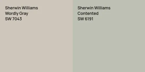 SW 7043 Wordly Gray vs SW 6191 Contented