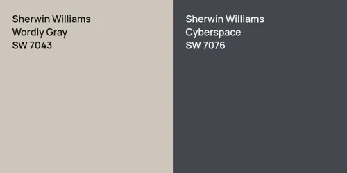 SW 7043 Wordly Gray vs SW 7076 Cyberspace