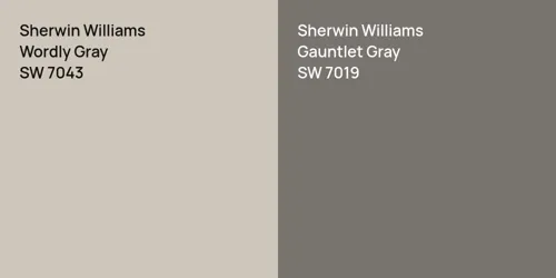 SW 7043 Wordly Gray vs SW 7019 Gauntlet Gray