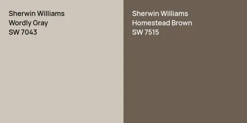 SW 7043 Wordly Gray vs SW 7515 Homestead Brown