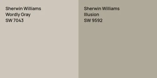 SW 7043 Wordly Gray vs SW 9592 Illusion