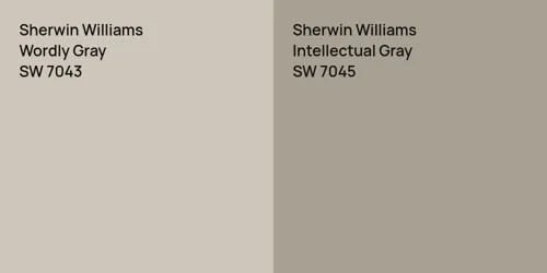 SW 7043 Wordly Gray vs SW 7045 Intellectual Gray