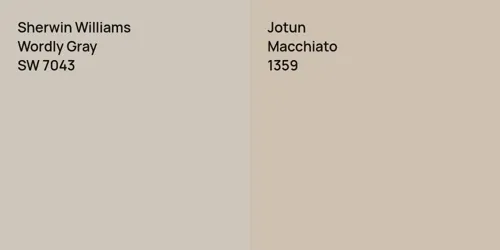 SW 7043 Wordly Gray vs 1359 Macchiato