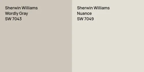 SW 7043 Wordly Gray vs SW 7049 Nuance