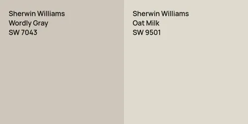 SW 7043 Wordly Gray vs SW 9501 Oat Milk