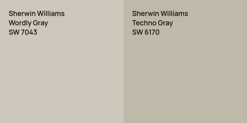 SW 7043 Wordly Gray vs SW 6170 Techno Gray