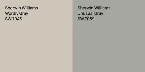 SW 7043 Wordly Gray vs SW 7059 Unusual Gray