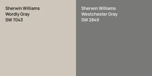 SW 7043 Wordly Gray vs SW 2849 Westchester Gray