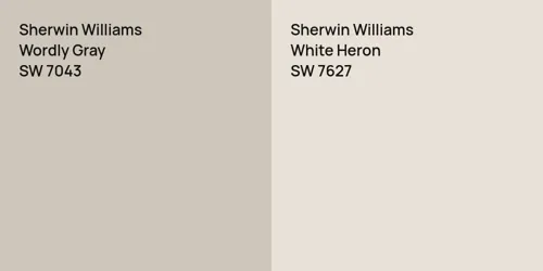 SW 7043 Wordly Gray vs SW 7627 White Heron