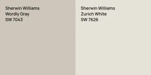 SW 7043 Wordly Gray vs SW 7626 Zurich White