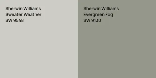 SW 9548 Sweater Weather vs SW 9130 Evergreen Fog