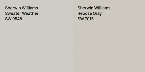 SW 9548 Sweater Weather vs SW 7015 Repose Gray