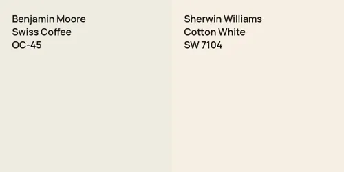 OC-45 Swiss Coffee vs SW 7104 Cotton White