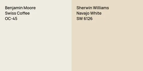 OC-45 Swiss Coffee vs SW 6126 Navajo White