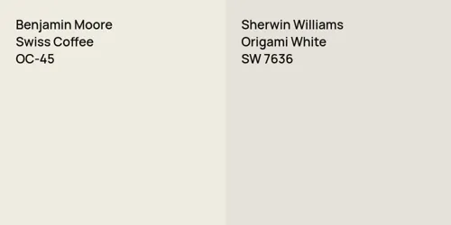 OC-45 Swiss Coffee vs SW 7636 Origami White