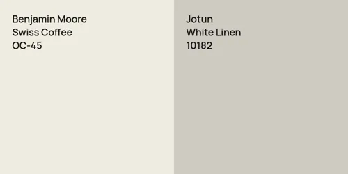 OC-45 Swiss Coffee vs 10182 White Linen