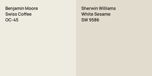 OC-45 Swiss Coffee vs SW 9586 White Sesame