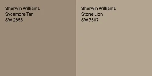 SW 2855 Sycamore Tan vs SW 7507 Stone Lion