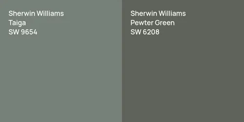 SW 9654 Taiga vs SW 6208 Pewter Green