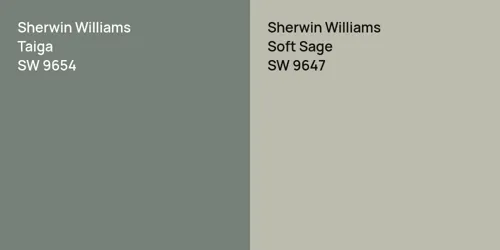 SW 9654 Taiga vs SW 9647 Soft Sage