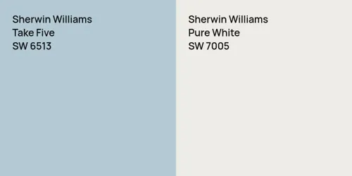 SW 6513 Take Five vs SW 7005 Pure White