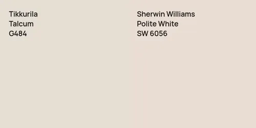 G484 Talcum vs SW 6056 Polite White