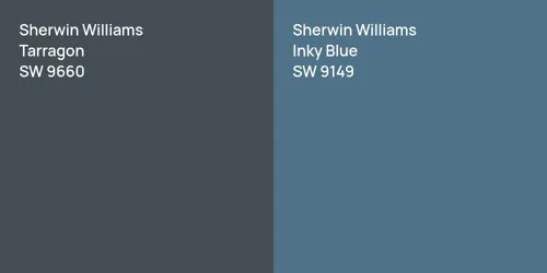 SW 9660 Tarragon vs SW 9149 Inky Blue