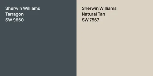 SW 9660 Tarragon vs SW 7567 Natural Tan