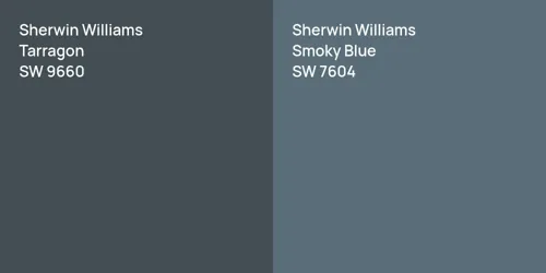 SW 9660 Tarragon vs SW 7604 Smoky Blue