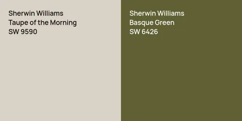 SW 9590 Taupe of the Morning vs SW 6426 Basque Green