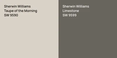 SW 9590 Taupe of the Morning vs SW 9599 Limestone