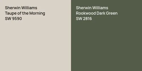 SW 9590 Taupe of the Morning vs SW 2816 Rookwood Dark Green