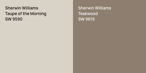 SW 9590 Taupe of the Morning vs SW 9619 Teakwood