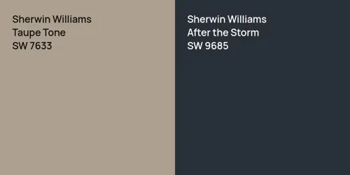 SW 7633 Taupe Tone vs SW 9685 After the Storm