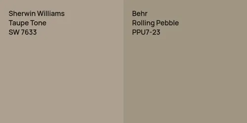 SW 7633 Taupe Tone vs PPU7-23 Rolling Pebble