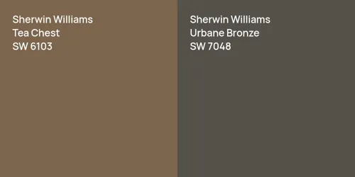 SW 6103 Tea Chest vs SW 7048 Urbane Bronze