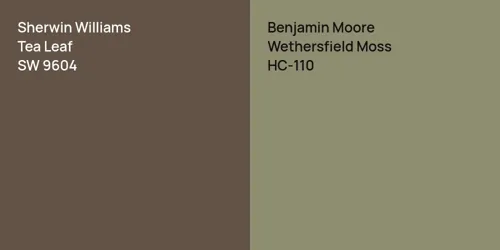 SW 9604 Tea Leaf vs HC-110 Wethersfield Moss