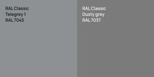 RAL 7045  Telegrey 1 vs RAL 7037  Dusty grey