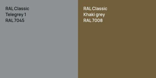 RAL 7045  Telegrey 1 vs RAL 7008  Khaki grey