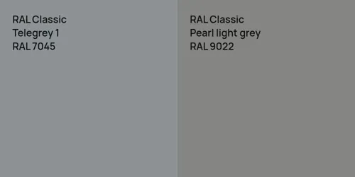 RAL 7045  Telegrey 1 vs RAL 9022  Pearl light grey