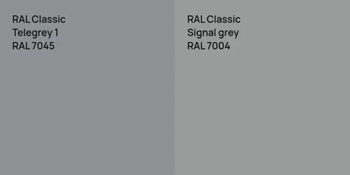 RAL 7045  Telegrey 1 vs RAL 7004  Signal grey