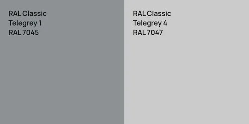 RAL 7045  Telegrey 1 vs RAL 7047 Telegrey 4