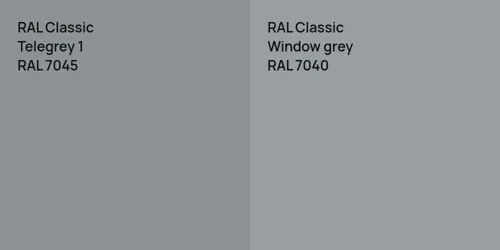 RAL 7045  Telegrey 1 vs RAL 7040  Window grey